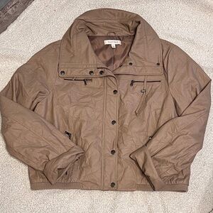 Ellen Tracy “crinkle faux leather” jacket .